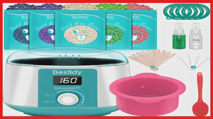 Bestidy Waxing Kit for Women and Men Home Wax Warmer with 5 Pack Hard Wax Beads Hot Wax Hair Removal